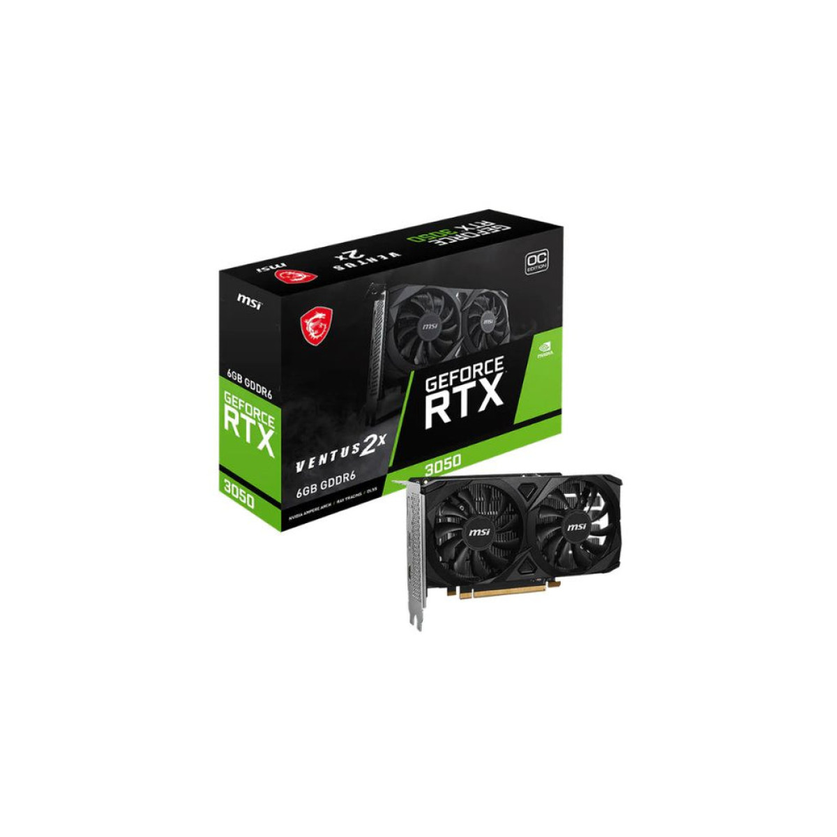 MSI RTX 3050 VENTUS 2X E OC 6GB BLACK MSI RTX 3050 VENTUS 2X E OC 6GB BLACK