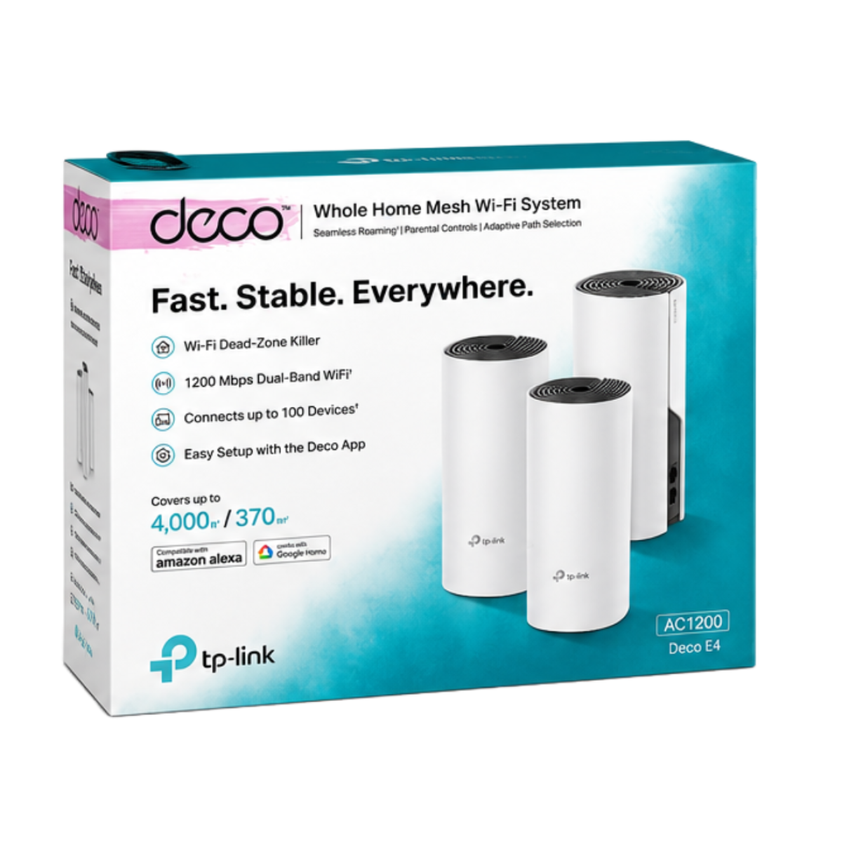TP-Link Deco E4 AC1200 Whole Home Mesh Wi-Fi System (3-Pack) TP-Link Deco E4 AC1200 Whole Home Mesh Wi-Fi System (3-Pack)