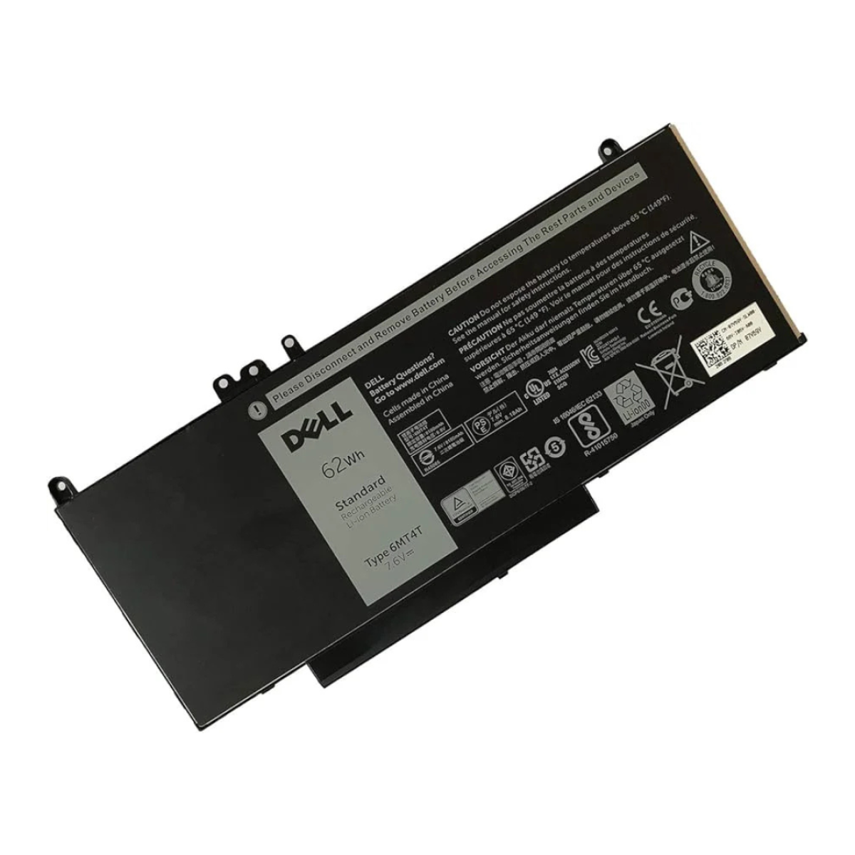Dell 6MT4T 11.4V 62Wh 4-Cell Replacement Laptop Battery for Latitude E5270 / E5470 / E5570 & Precision 3510 Dell 6MT4T 11.4V 62Wh 4-Cell Replacement Laptop Battery for Latitude E5270 / E5470 / E5570 & Precision 3510