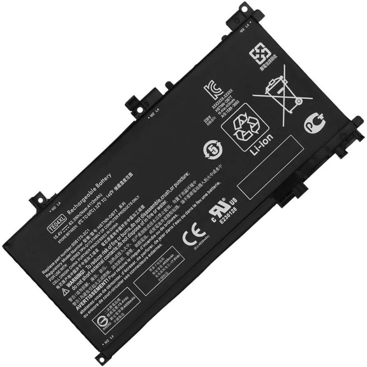 HP TE04XL 15.4V 63.3Wh 4112mAh Laptop Battery for OMEN 15-AX200 & Pavilion 15-BC200 Series HP TE04XL 15.4V 63.3Wh 4112mAh Laptop Battery for OMEN 15-AX200 & Pavilion 15-BC200 Series
