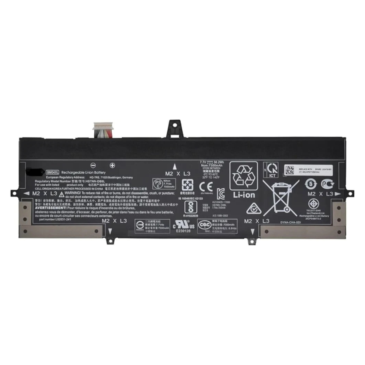 HP BM04XL 7.7V 56.2Wh 7300mAh Laptop Battery for EliteBook x360 1030 G3 / G4 HP BM04XL 7.7V 56.2Wh 7300mAh Laptop Battery for EliteBook x360 1030 G3 / G4