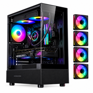 SAMA Neview 3321 ATX Mid Tower Gaming Case (4-ARGB Pre-installed fans & Hub Control) – Black SAMA Neview 3321 ATX Mid Tower Gaming Case (4-ARGB Pre-installed fans & Hub Control) – Black