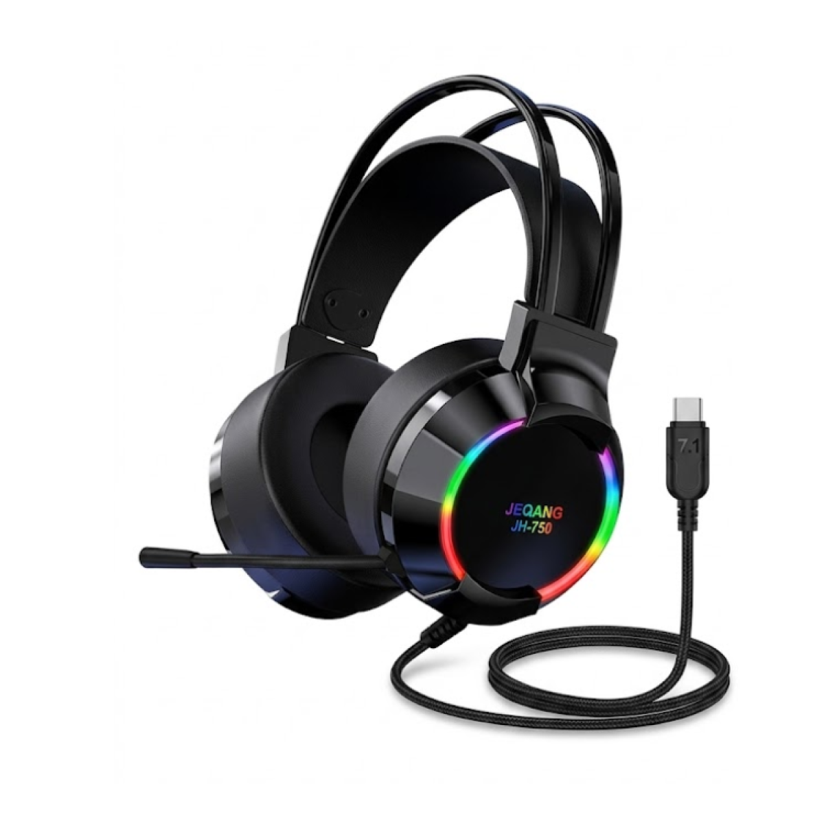سماعة رأس قيمنق سلكية مع إضاءة RGBJEQANG Head-Mounted Style Wired Gaming Earphones with RGB سماعة رأس قيمنق سلكية مع إضاءة RGBJEQANG Head-Mounted Style Wired Gaming Earphones with RGB