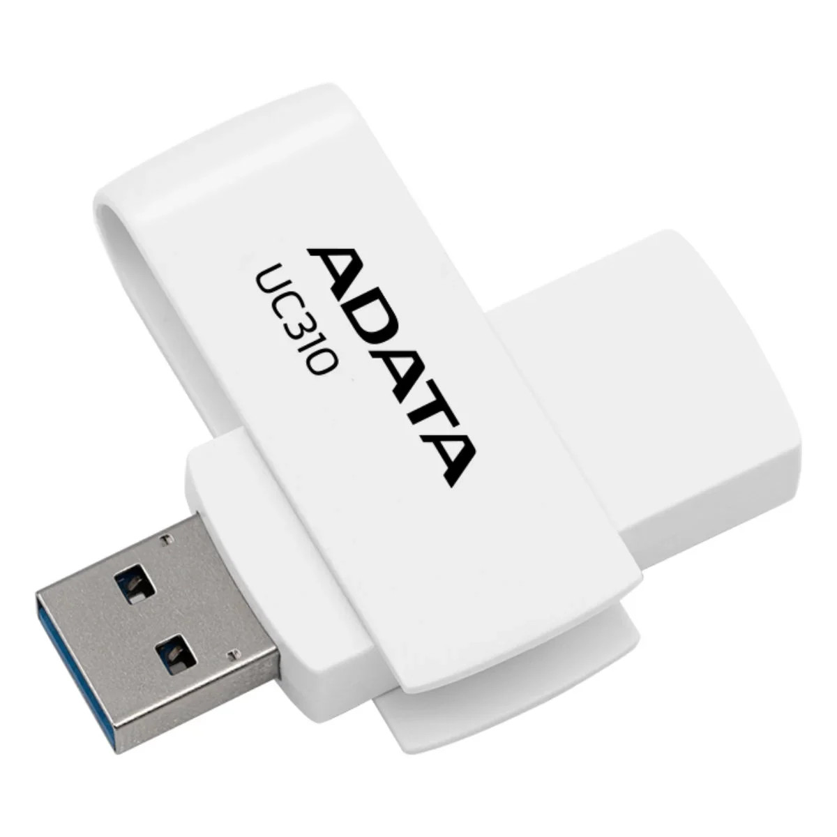 ADATA UC310 USB 3.2 Gen1 Flash Drive Capless Swivel - 256GB – White ADATA UC310 USB 3.2 Gen1 Flash Drive Capless Swivel - 256GB – White