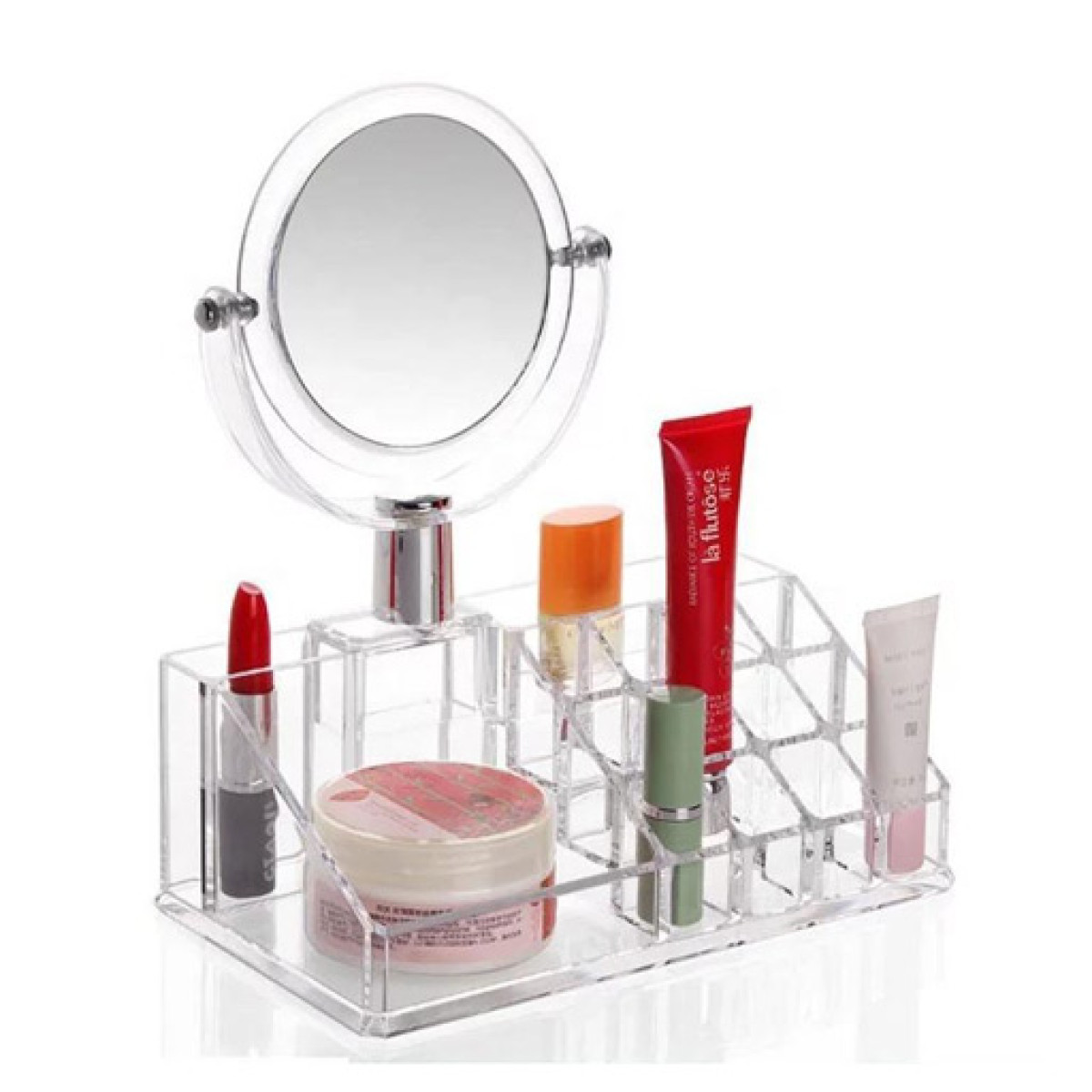 منظم مكياج بثلاثة ادراج مع مرآة Acrylic Cosmetic Organizer منظم مكياج بثلاثة ادراج مع مرآة Acrylic Cosmetic Organizer