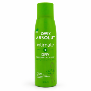 سبراي مزيل عرق للمناطق الحساسة OWIX ABSOLUT Intimate Dry – 150 مل OWIX ABSOLUT Intimate Dry Deodorant Body Spray 150ML سبراي مزيل عرق للمناطق الحساسة OWIX ABSOLUT Intimate Dry – 150 مل OWIX ABSOLUT Intimate Dry Deodorant Body Spray 150ML