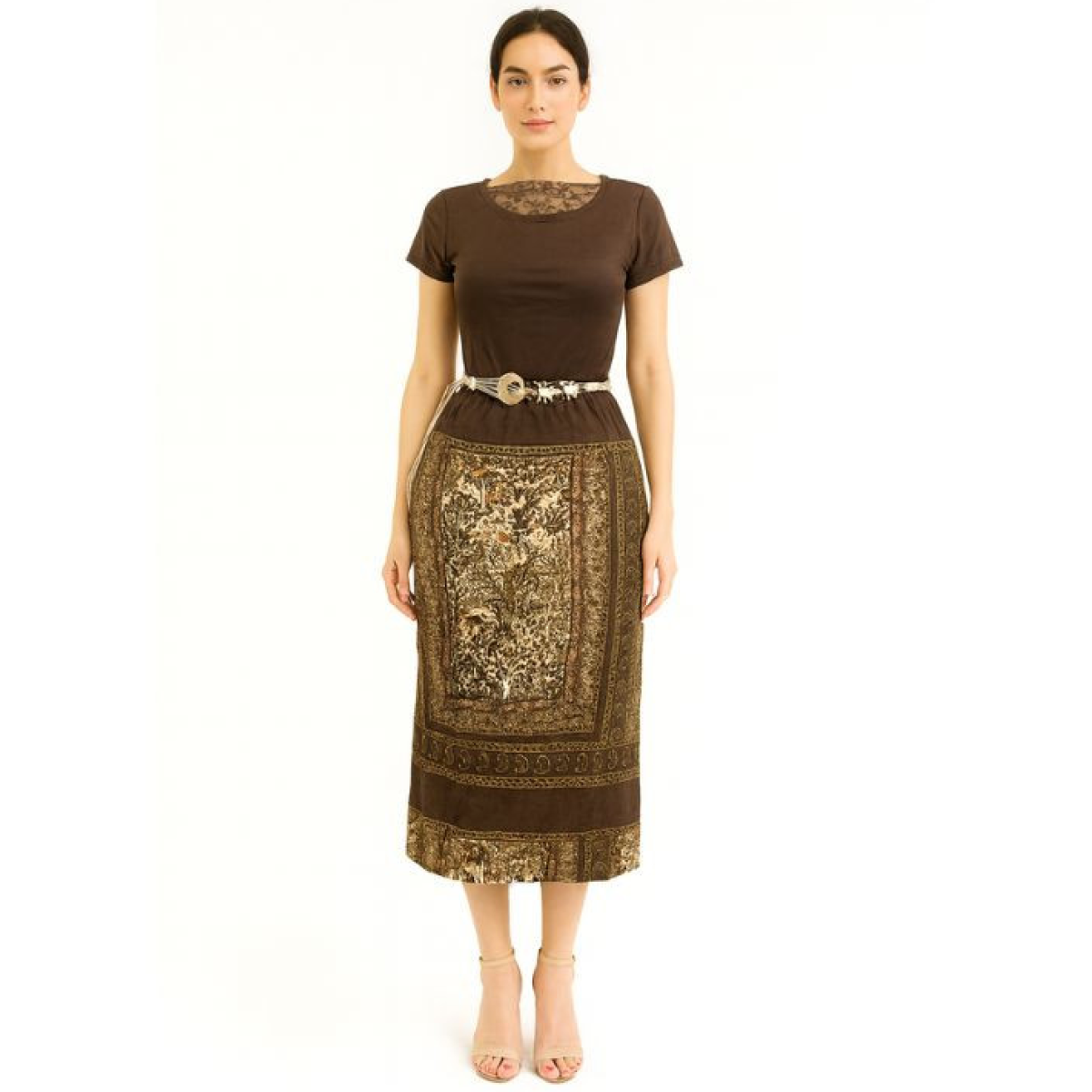 سوت نسائي قطعتين (توب + تنورة ميدي) Women’s Two-Piece Suit (Top + Midi Skirt) سوت نسائي قطعتين (توب + تنورة ميدي) Women’s Two-Piece Suit (Top + Midi Skirt)