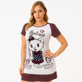 فستان نوم نسائي قطن – موديل قطة كرتون Women’s Cotton Nightdress – Cartoon Cat Design فستان نوم نسائي قطن – موديل قطة كرتون Women’s Cotton Nightdress – Cartoon Cat Design