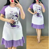 فستان نوم نسائي قطن – موديل قطة كرتون Women’s Cotton Nightdress – Cartoon Cat Design فستان نوم نسائي قطن – موديل قطة كرتون Women’s Cotton Nightdress – Cartoon Cat Design