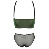 سيت داخلي نسائي جلد Leather Underwear Set For Women