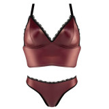 سيت داخلي نسائي جلد Leather Underwear Set For Women