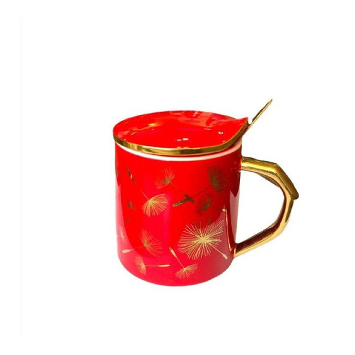 كوب سيراميك Ceramic Mug with Cover and Spoon كوب سيراميك Ceramic Mug with Cover and Spoon