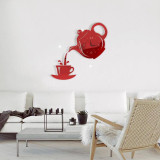 ساعة حائط ديكور بشكل إبريق الشاي مع فنجان Teapot & Cup Wall Clock ساعة حائط ديكور بشكل إبريق الشاي مع فنجان Teapot & Cup Wall Clock