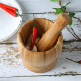 مدق وهاون خشبي للمطبخ Wooden Mortar and Pestle مدق وهاون خشبي للمطبخ Wooden Mortar and Pestle
