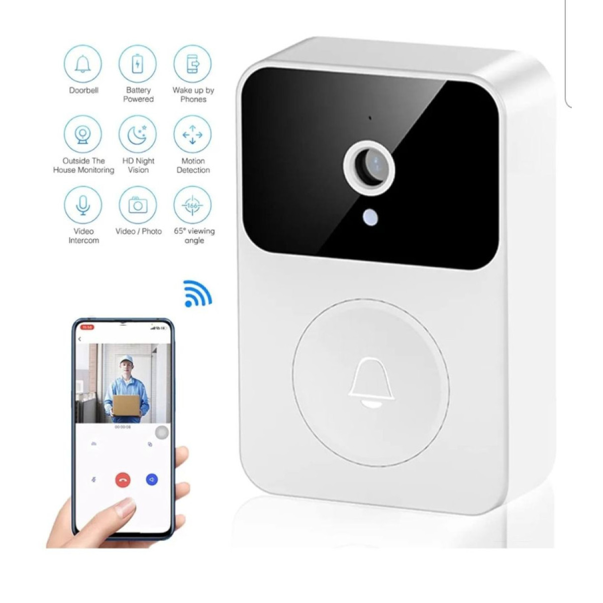 جرس باب ذكي مع كاميرا وواي فاي Smart WiFi Video Doorbell جرس باب ذكي مع كاميرا وواي فاي Smart WiFi Video Doorbell