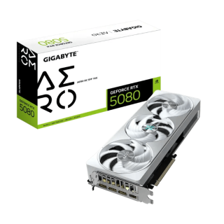 GIGABYTE GeForce RTX 5080 AERO OC SFF | 16GB GDDR7 | 256-bit | 30Gbps | 2730MHz GIGABYTE GeForce RTX 5080 AERO OC SFF | 16GB GDDR7 | 256-bit | 30Gbps | 2730MHz
