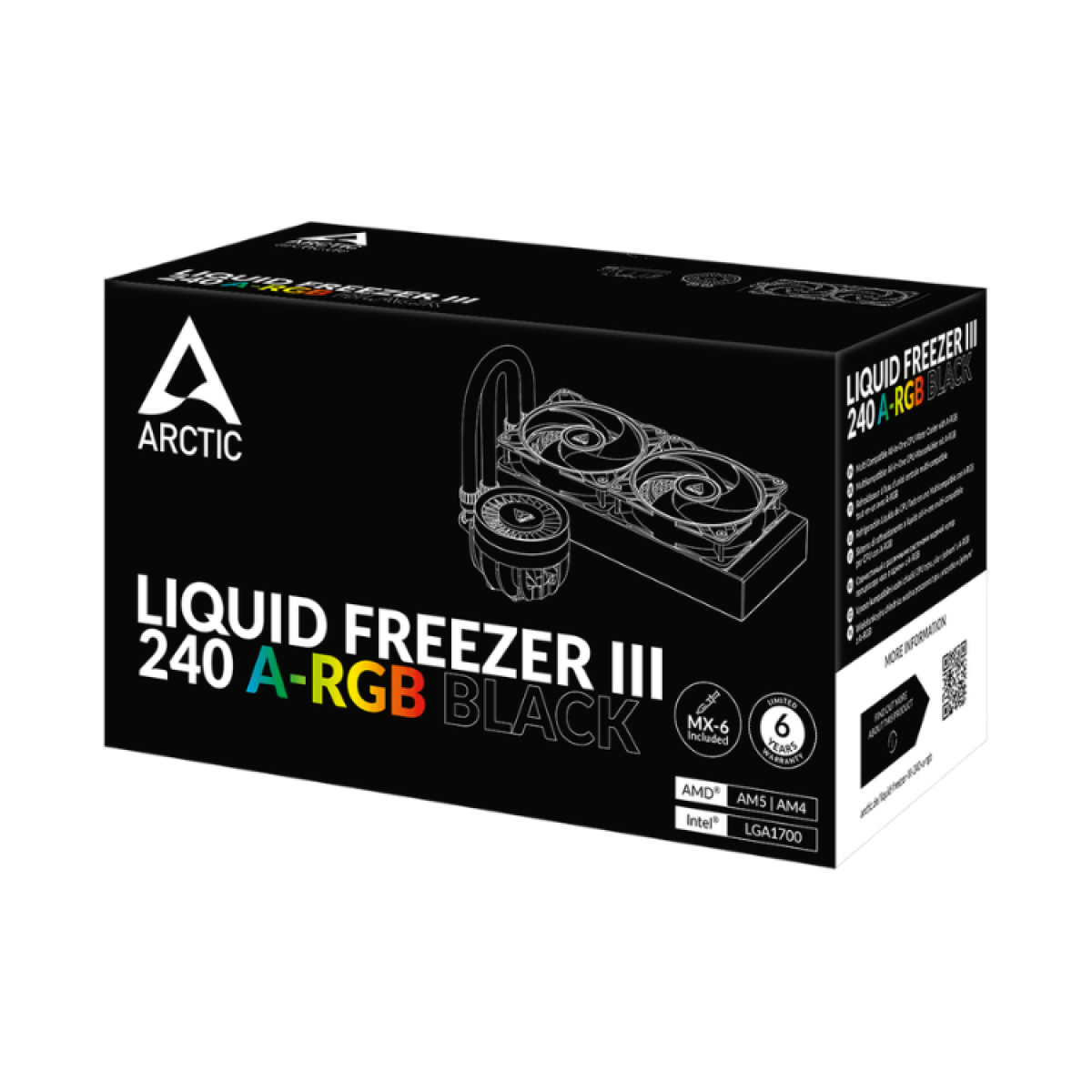 ARCTIC Liquid Freezer III 240 ARGB Black | 240mm | 2×120mm | Intel LGA1700/1200 | AMD AM5/AM4 ARCTIC Liquid Freezer III 240 ARGB Black | 240mm | 2×120mm | Intel LGA1700/1200 | AMD AM5/AM4