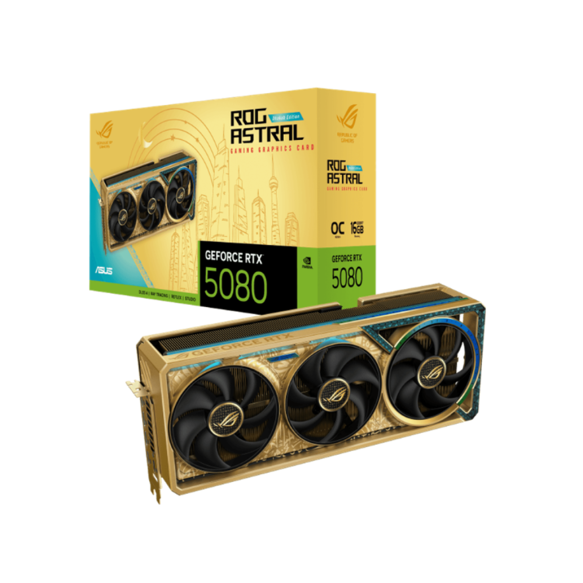 ASUS ROG Astral GeForce RTX™ 5080 Dhahab CORE OC Edition ASUS ROG Astral GeForce RTX™ 5080 Dhahab CORE OC Edition