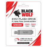 فلاش ميموري بلاك وولف 128GB ثنائي (USB-A & Type-C) فلاش ميموري بلاك وولف 128GB ثنائي (USB-A & Type-C)