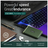 هارد خارجي ترانسيند 1 تيرابايت مقاوم للصدمات بلون أخضر عسكري Transcend ESD380C Portable SSD – 1TB هارد خارجي ترانسيند 1 تيرابايت مقاوم للصدمات بلون أخضر عسكري Transcend ESD380C Portable SSD – 1TB