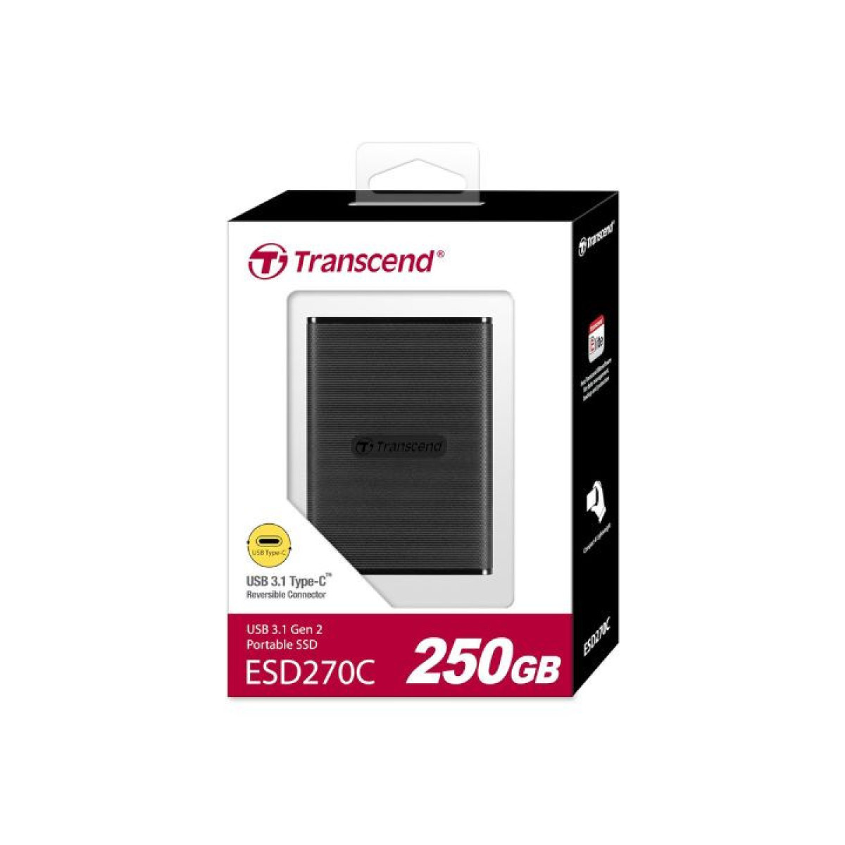 قرص تخزين خارجي ترانسيند ESD270C محمول نوع SSD بسعة 250 جيجابايت Transcend ESD270C Portable SSD 250GB قرص تخزين خارجي ترانسيند ESD270C محمول نوع SSD بسعة 250 جيجابايت Transcend ESD270C Portable SSD 250GB
