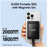 هارد خارجي ليكسر SL500 محمول مع قاعدة مغناطيسية سعة 2 تيرة Lexar SL500 Portable SSD with Magnetic Set 2TB – USB 3.2 Gen 2x2 هارد خارجي ليكسر SL500 محمول مع قاعدة مغناطيسية سعة 2 تيرة Lexar SL500 Portable SSD with Magnetic Set 2TB – USB 3.2 Gen 2x2