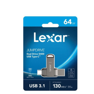 فلاشة ليكسر 64 جيجا بايت مزدوجة المنافذ – موديل D400 Lexar JumpDrive Dual Drive D400 64GB USB 3.2 Gen 1 فلاشة ليكسر 64 جيجا بايت مزدوجة المنافذ – موديل D400 Lexar JumpDrive Dual Drive D400 64GB USB 3.2 Gen 1