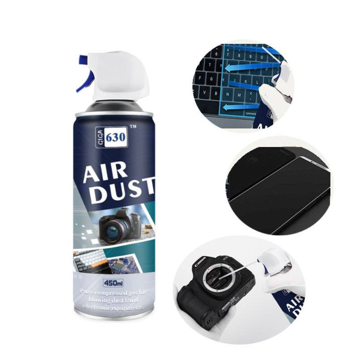 منفاخ هواء مضغوط لتنظيف الأجهزة الإلكترونية جيجا 630 – 450 مل GIGA 630 Air Duster – 450ml منفاخ هواء مضغوط لتنظيف الأجهزة الإلكترونية جيجا 630 – 450 مل GIGA 630 Air Duster – 450ml