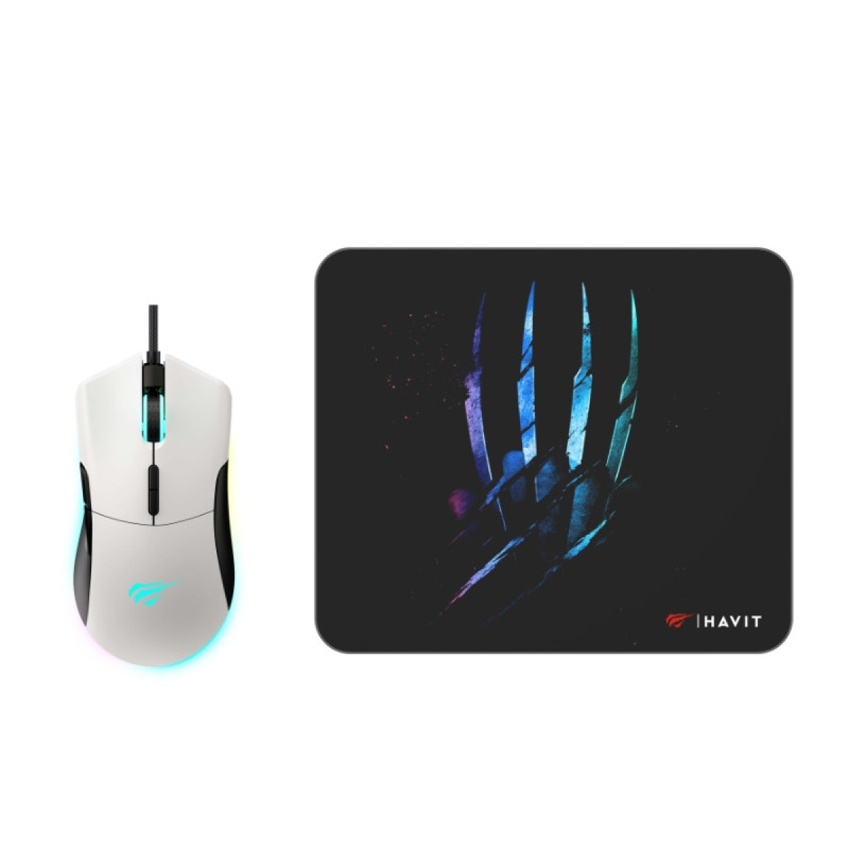 طقم ألعاب من هافيت – ماوس مع باد ماوس بإضاءة RGB HAVIT GAMENOTE MS1037CM-WB Gaming Mouse and Mouse Pad Combo طقم ألعاب من هافيت – ماوس مع باد ماوس بإضاءة RGB HAVIT GAMENOTE MS1037CM-WB Gaming Mouse and Mouse Pad Combo