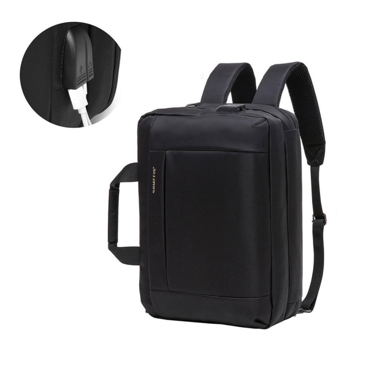 حقيبة ظهر ولابتوب متعددة الوظائف 4 في 1 مع منفذ شحن USB من سومفيس – موديل 9160 SUMFIS 4in1 USB Functional Laptop Backpack – Model 9160 حقيبة ظهر ولابتوب متعددة الوظائف 4 في 1 مع منفذ شحن USB من سومفيس – موديل 9160 SUMFIS 4in1 USB Functional Laptop Backpack – Model 9160