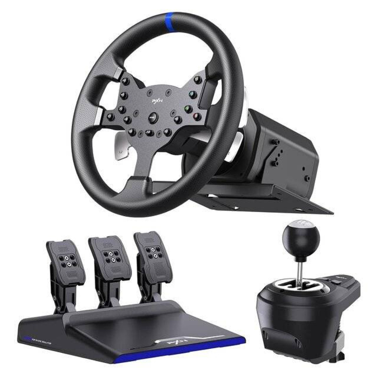 عجلة قيادة ألعاب PXN V99 مع دواسات وناقل حركة PXN V99 Steering Wheel عجلة قيادة ألعاب PXN V99 مع دواسات وناقل حركة PXN V99 Steering Wheel