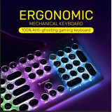كيبورد ميكانيكي للألعاب بإضاءة RGB – تصميم عربي إنجليزي – 104 زر Mechanical Keyboard – RGB Backlit – 104 Keys – ArabicEnglish Layout كيبورد ميكانيكي للألعاب بإضاءة RGB – تصميم عربي إنجليزي – 104 زر Mechanical Keyboard – RGB Backlit – 104 Keys – ArabicEnglish Layout