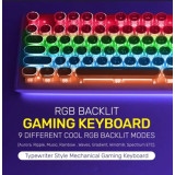 كيبورد ميكانيكي للألعاب بإضاءة RGB – تصميم عربي إنجليزي – 104 زر Mechanical Keyboard – RGB Backlit – 104 Keys – ArabicEnglish Layout كيبورد ميكانيكي للألعاب بإضاءة RGB – تصميم عربي إنجليزي – 104 زر Mechanical Keyboard – RGB Backlit – 104 Keys – ArabicEnglish Layout