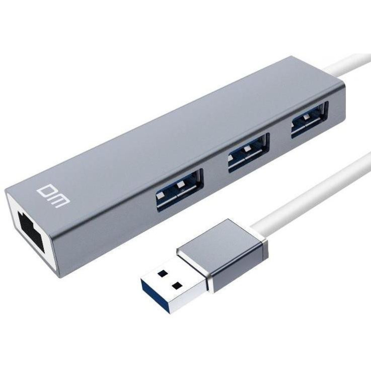 موزع USB ثلاثي المنافذ مع منفذ LAN بسرعة 1000 ميجابت - DM 3 Port USB 3.0 Hub + 1000 Mbps LAN - USB 3.0 Dock موزع USB ثلاثي المنافذ مع منفذ LAN بسرعة 1000 ميجابت - DM 3 Port USB 3.0 Hub + 1000 Mbps LAN - USB 3.0 Dock