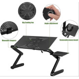 طاولة لابتوب متعددة الاستخدامات قابلة للتعديل مع مروحة تبريد ولوحة ماوس جانبية Multifunctional Laptop Table – Adjustable with Cooling Fan and Side Mouse Pad طاولة لابتوب متعددة الاستخدامات قابلة للتعديل مع مروحة تبريد ولوحة ماوس جانبية Multifunctional Laptop Table – Adjustable with Cooling Fan and Side Mouse Pad