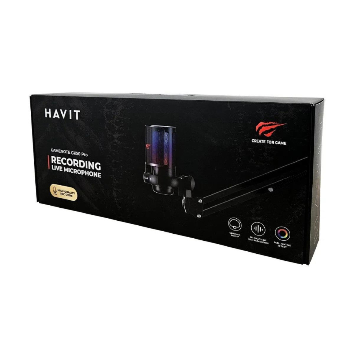 مايكروفون الألعاب والبث الاحترافي Havit Gamenote GK50 PRO RGB Gaming Microphone with Boom Arm مايكروفون الألعاب والبث الاحترافي Havit Gamenote GK50 PRO RGB Gaming Microphone with Boom Arm