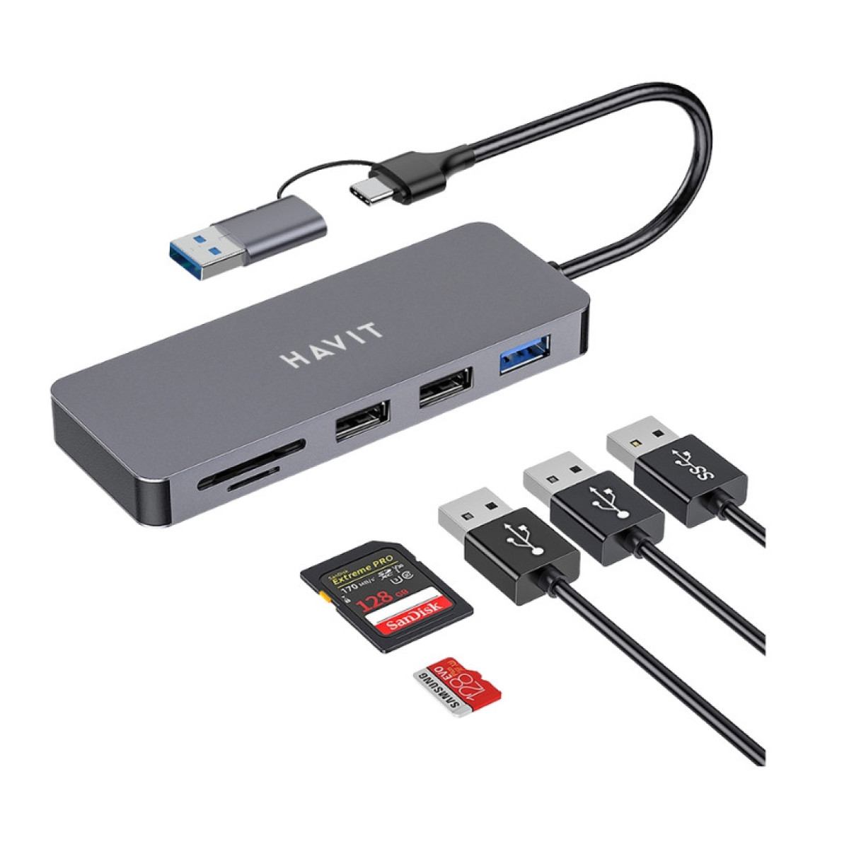 هاب يو اس بي - 4 في 1 USB HUB - 4 IN 1 هاب يو اس بي - 4 في 1 USB HUB - 4 IN 1
