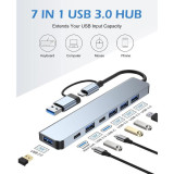 موزع تايب سي 7 منافذ (هاب) USB HUB - 7 in 1 HUB USB-C موزع تايب سي 7 منافذ (هاب) USB HUB - 7 in 1 HUB USB-C