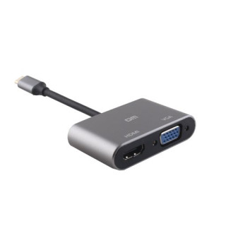 Type C To HDMI+VGA Adapter وصلة Type C الى HDMI+VGA