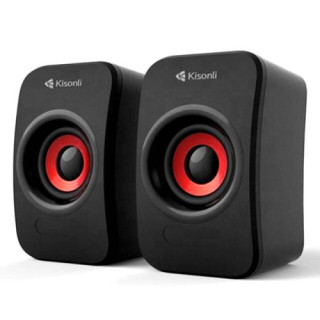 مكبر صوت - Kisonli KS‑07 USB Speaker Black-Red مكبر صوت - Kisonli KS‑07 USB Speaker Black-Red