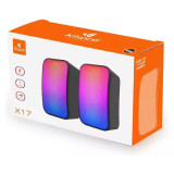 مكبر صوت - Kisonli X17 [3.5mm + USB] 2.0 RGB Speakers