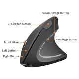 Jertech JR322 Vertical Wireless [BT/2.4G] Mouse (Black)