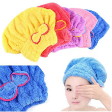 Microfiber Hair Drying Cap with Bow