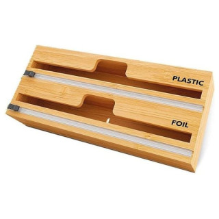 منظم لفائف المطبخ الخشبي مع قاطع منزلق