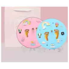  طقم بصمة يد وقدم طينية للأطفال مع إكسسوارات - ملون