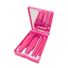 مجموعة فرش مكياج، 5 قطع - وردي داكن