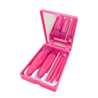 مجموعة فرش مكياج، 5 قطع - وردي داكن