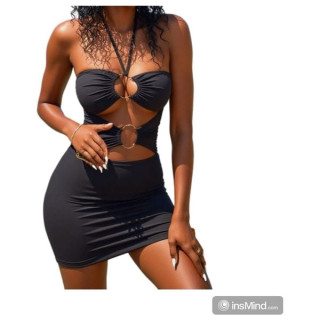 فستان ميني قصير - 0003 - اسود