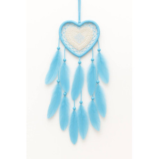 تعليقة صائدة الاحلام مع ريش متدلي - ازرق