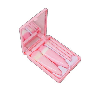 مجموعة فرش مكياج، 5 قطع - وردي فاتح